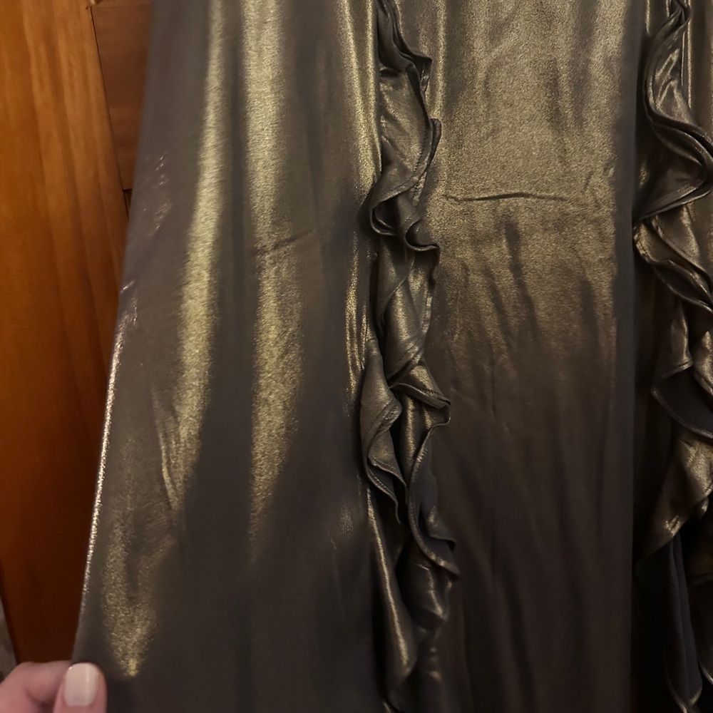 NWT Anthropologie Metallic Skirt with Ruffle Detail - Picture 4 of 6